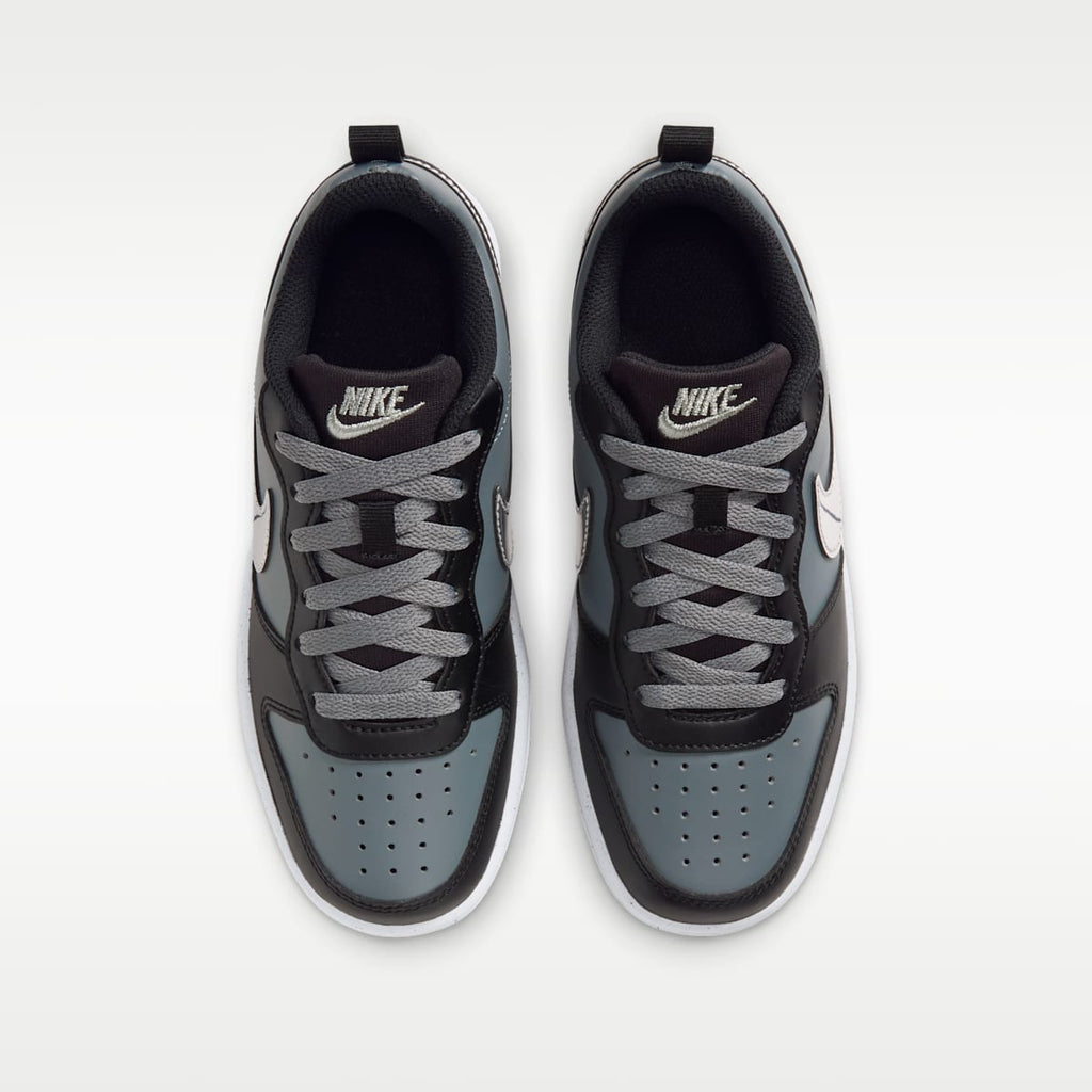 Nike Court Borough Low Big Kids' Shoes - Black/Smoke Grey/Metallic Silver