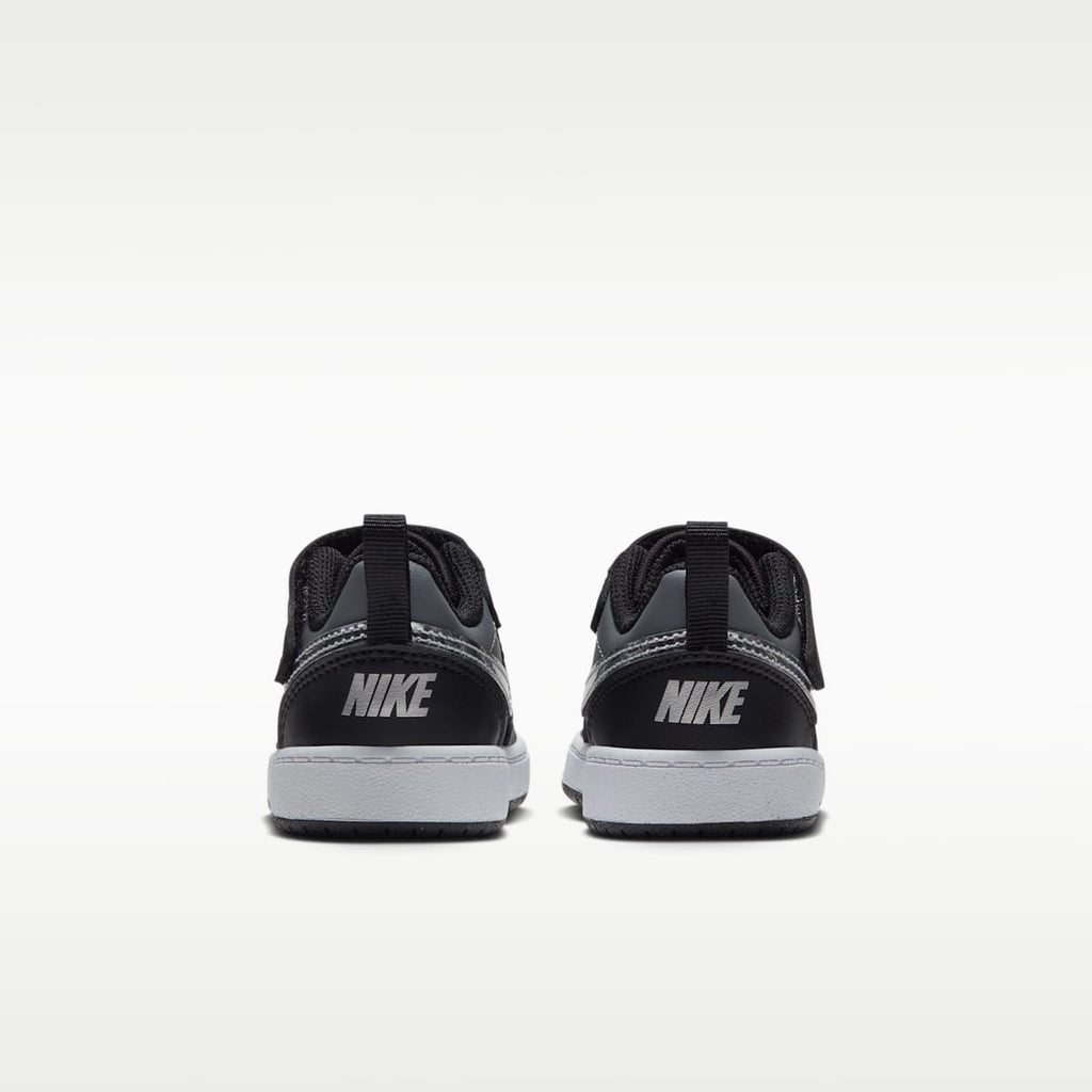 Nike Court Borough Low Baby/Toddler Shoes - Black/Smoke Grey/Metallic Silver
