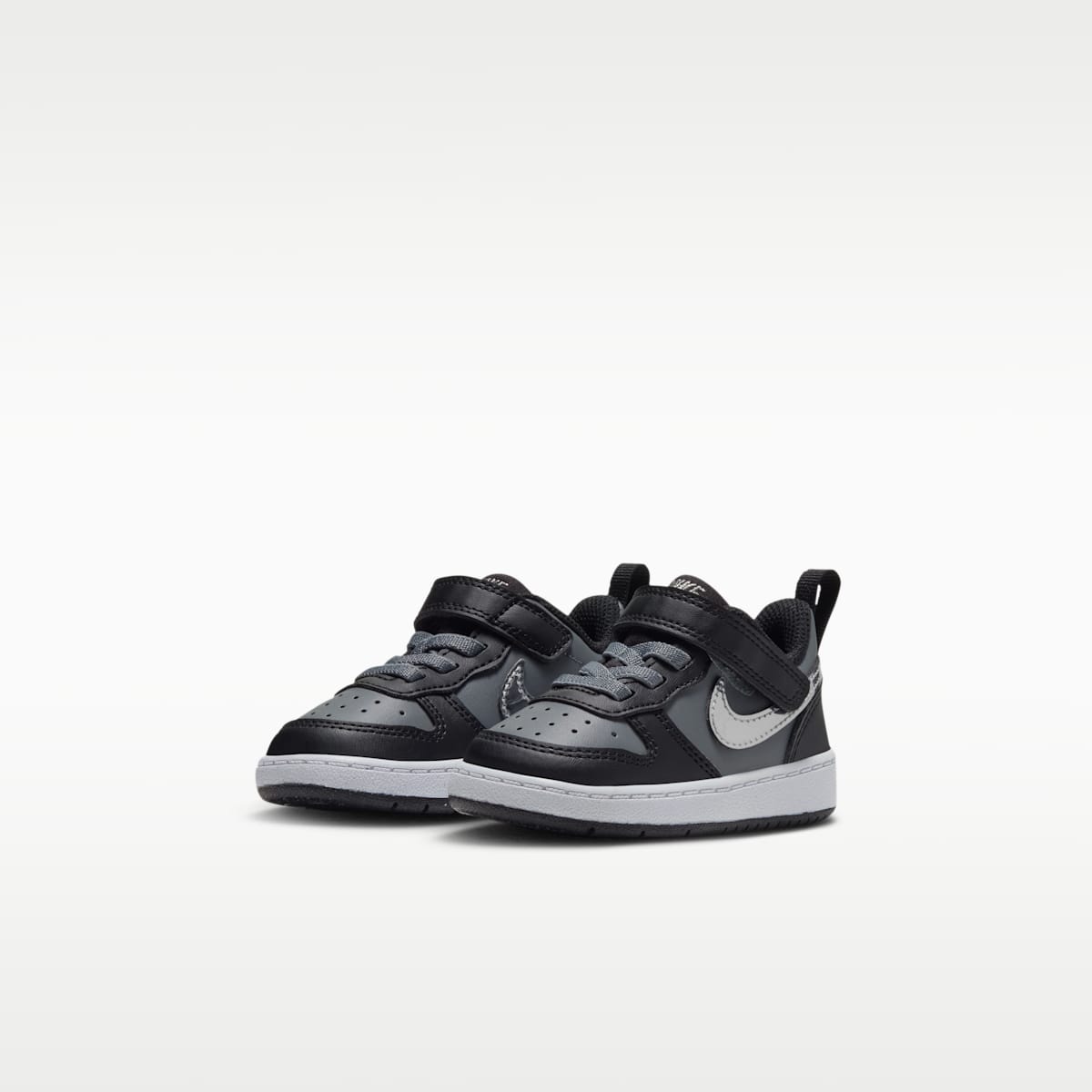 Nike Court Borough Low Baby/Toddler Shoes - Black/Smoke Grey/Metallic Silver