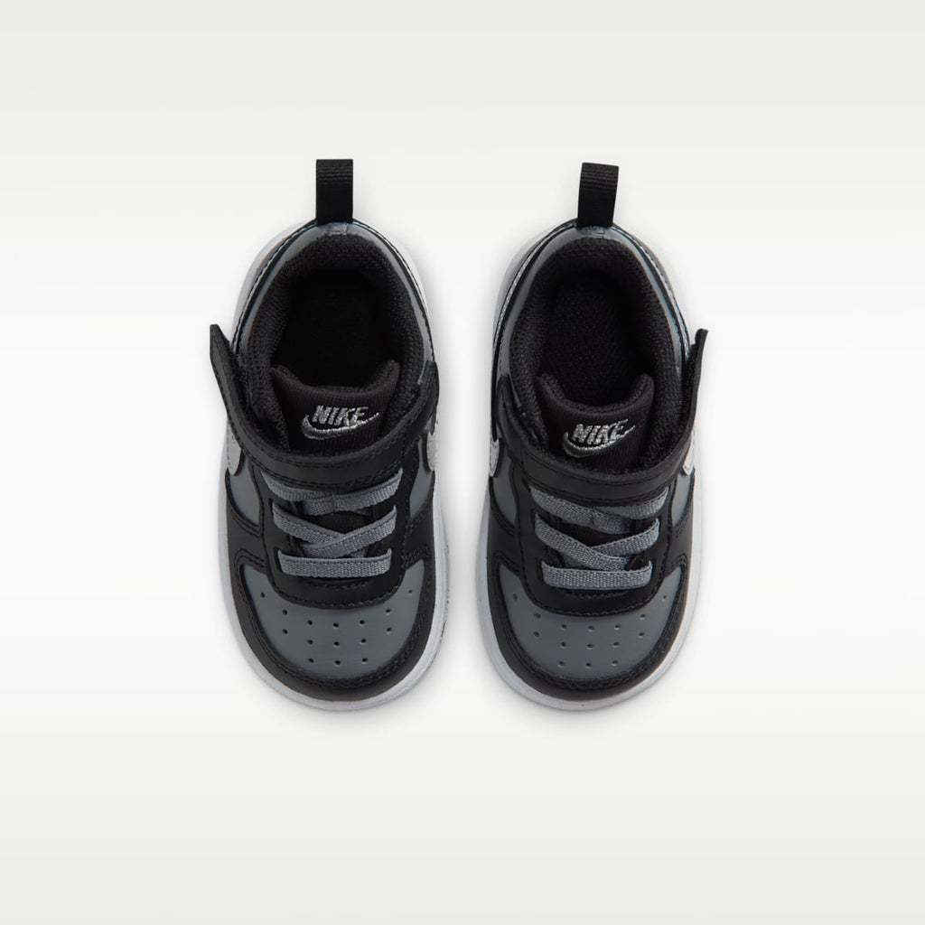 Nike Court Borough Low Baby/Toddler Shoes - Black/Smoke Grey/Metallic Silver