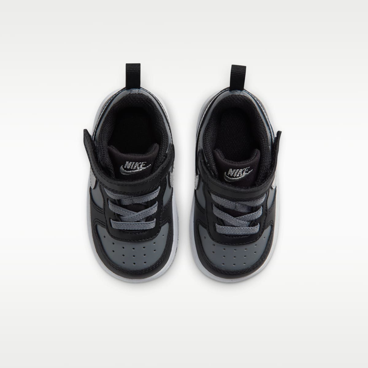 Nike Court Borough Low Baby/Toddler Shoes - Black/Smoke Grey/Metallic Silver