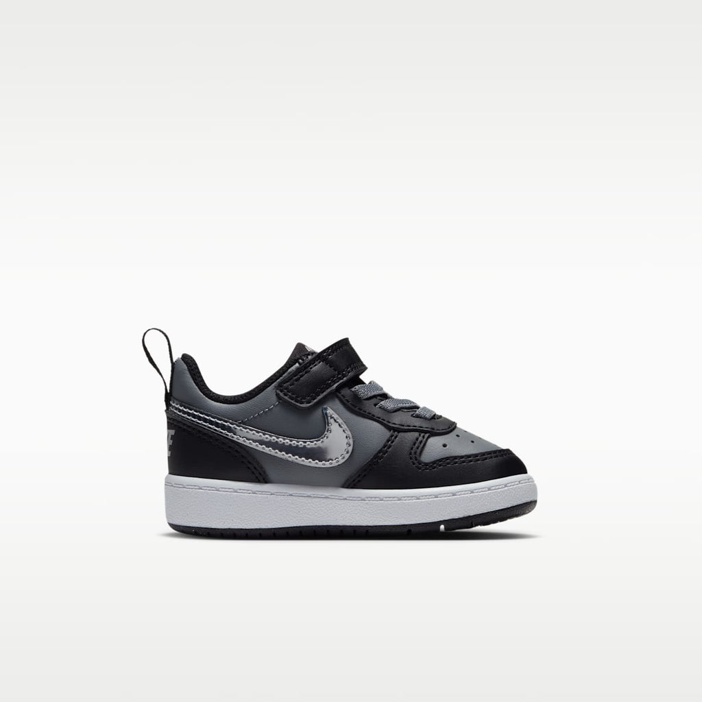 Nike Court Borough Low Baby/Toddler Shoes - Black/Smoke Grey/Metallic Silver