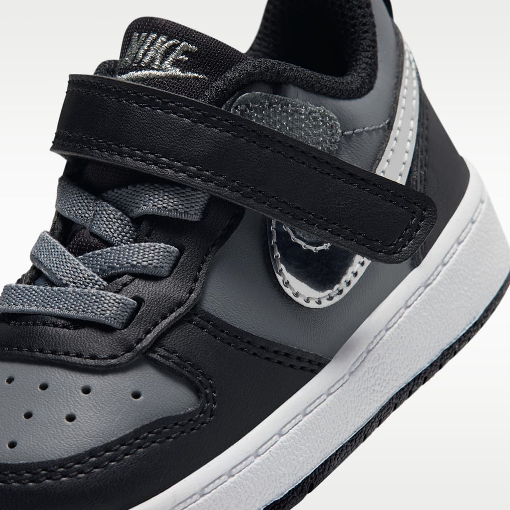 Nike Court Borough Low Baby/Toddler Shoes - Black/Smoke Grey/Metallic Silver