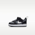 Nike Court Borough Low Baby/Toddler Shoes - Black/Smoke Grey/Metallic Silver