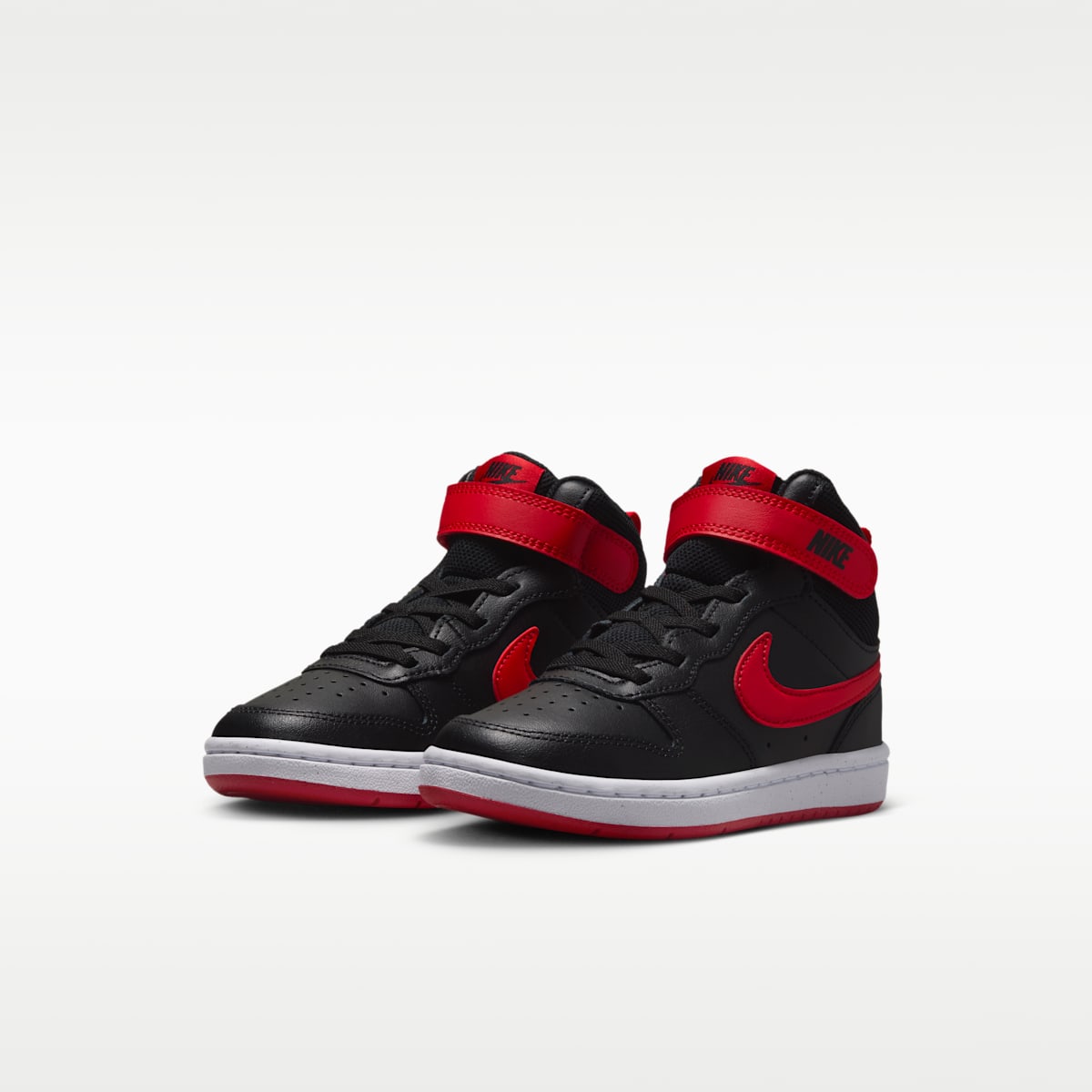 Nike Court Borough Mid 2 Little Kids' Shoes - Black/White/University Red