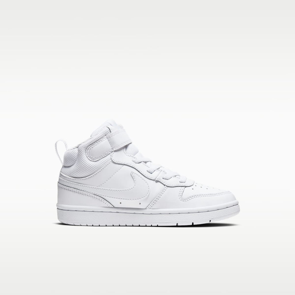 Nike Court Borough Mid 2 Little Kids' Shoes - White/White/White