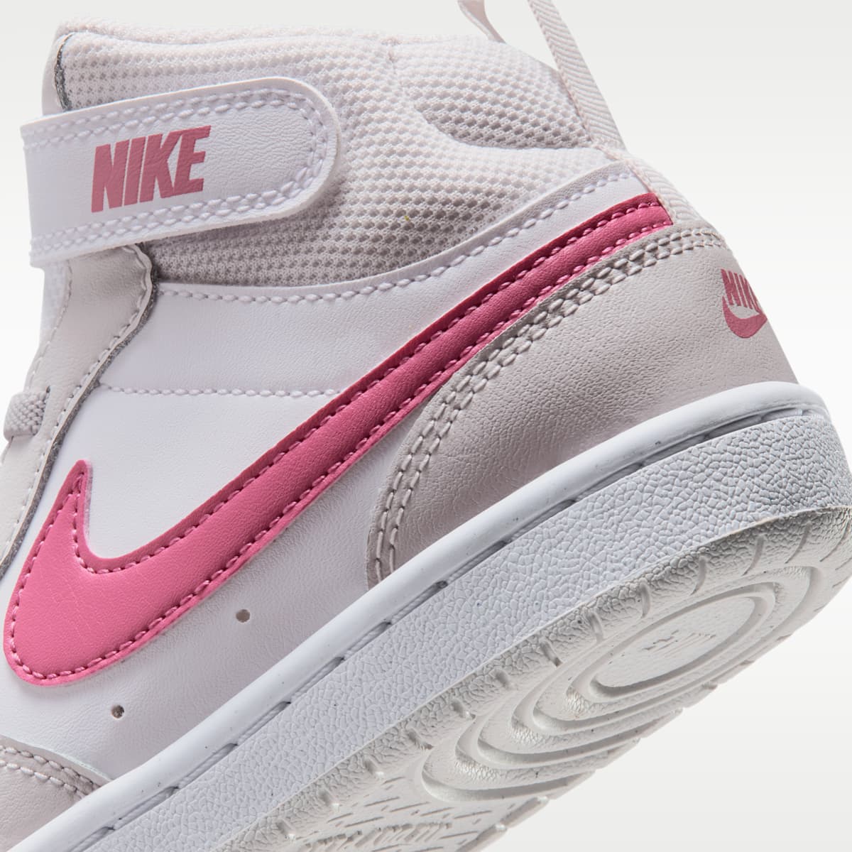 Nike Court Borough Mid 2 Little Kids' Shoes - White/Vast Grey/White/Peony