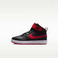 Nike Court Borough Mid 2 Little Kids' Shoes - Black/White/University Red