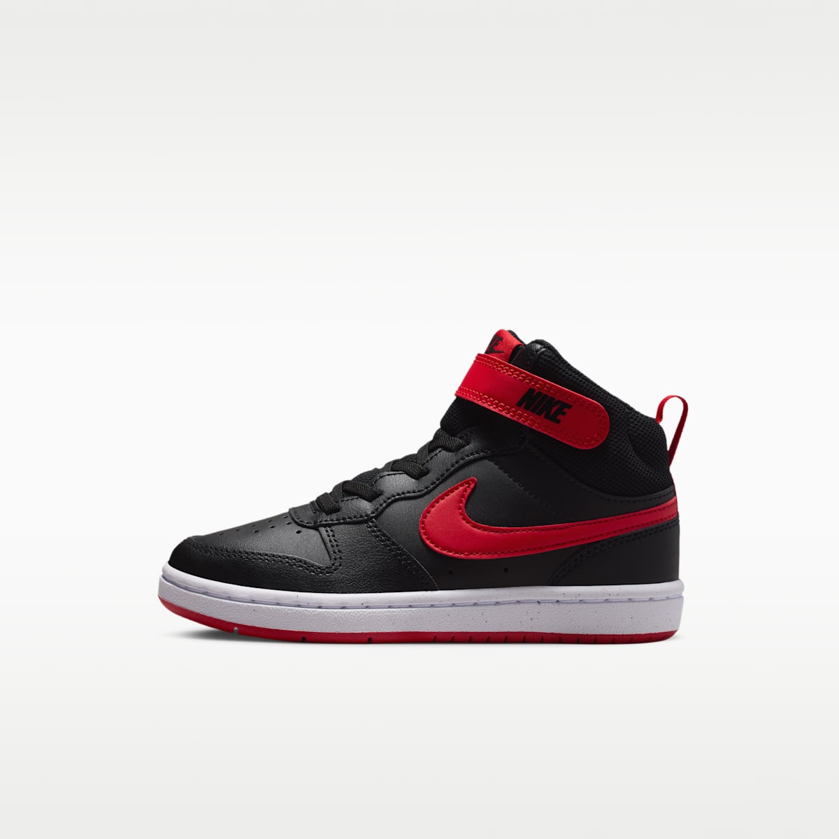 Nike Court Borough Mid 2 Little Kids' Shoes - Black/White/University Red