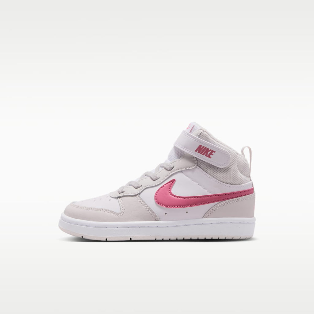 Nike Court Borough Mid 2 Little Kids' Shoes - White/Vast Grey/White/Peony