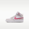 Nike Court Borough Mid 2 Little Kids' Shoes - White/Vast Grey/White/Peony