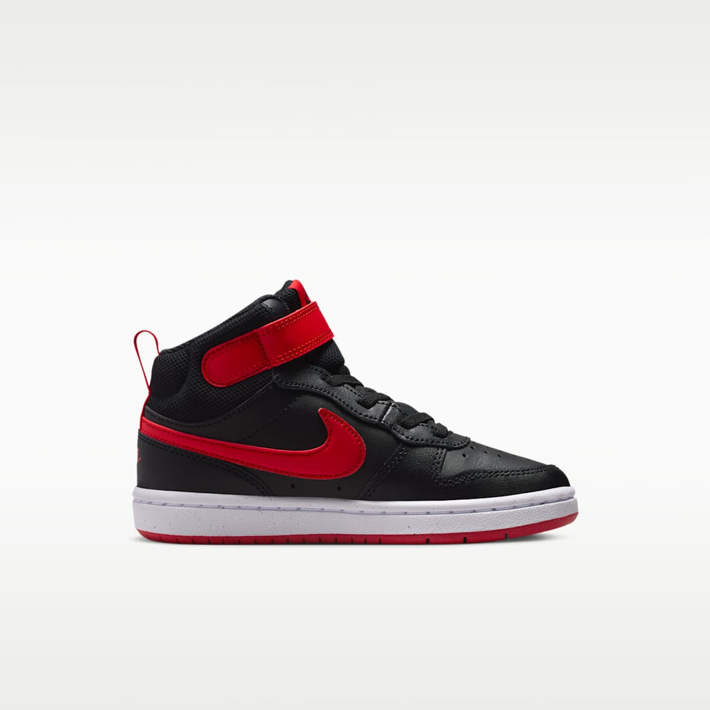 Nike Court Borough Mid 2 Little Kids' Shoes - Black/White/University Red
