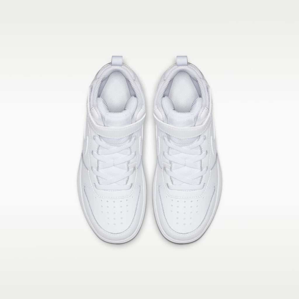 Nike Court Borough Mid 2 Little Kids' Shoes - White/White/White