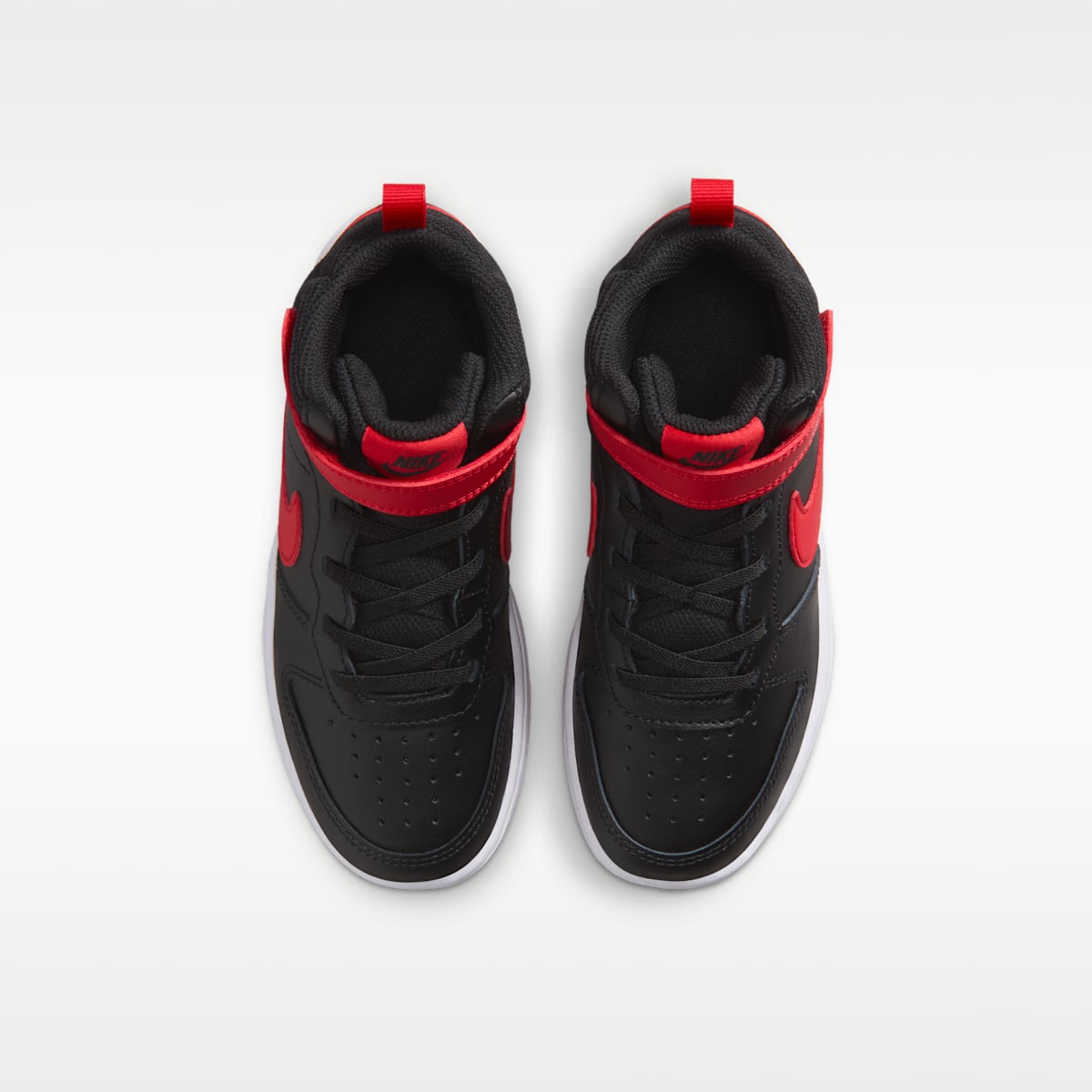Nike Court Borough Mid 2 Little Kids' Shoes - Black/White/University Red