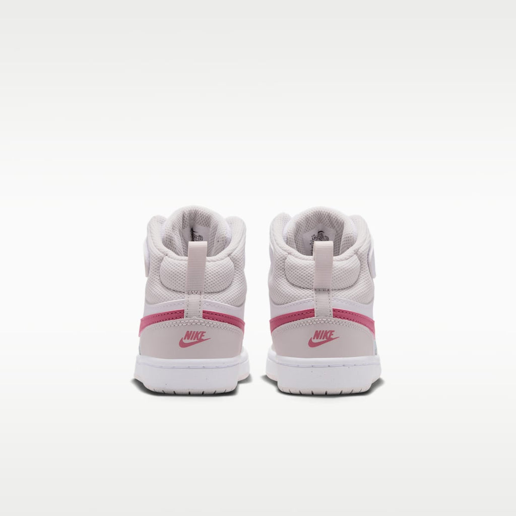 Nike Court Borough Mid 2 Little Kids' Shoes - White/Vast Grey/White/Peony