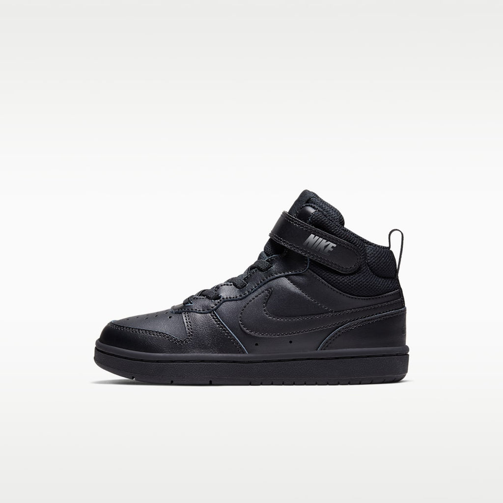 Nike Court Borough Mid 2 Little Kids' Shoes - Black/Black/Black