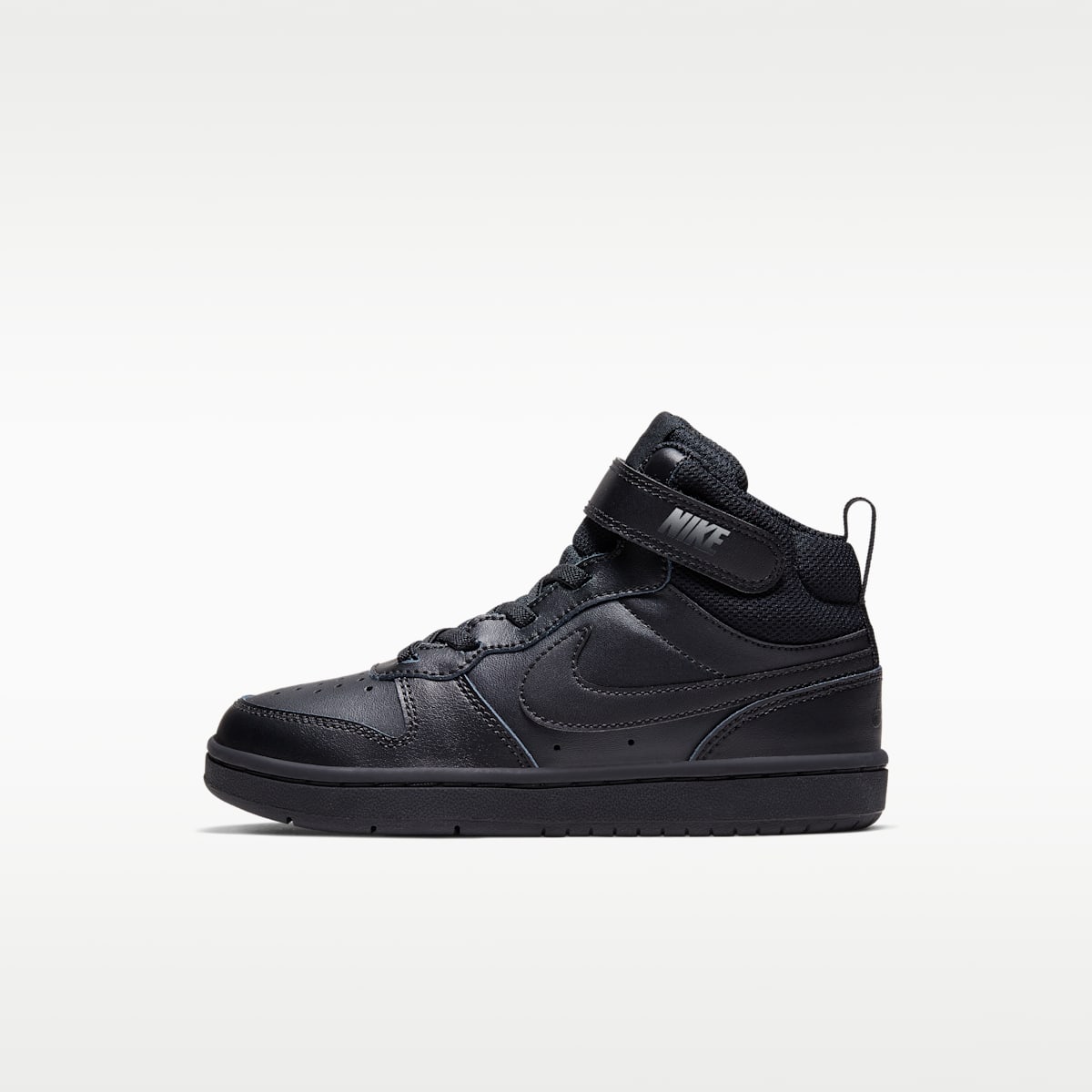Nike Court Borough Mid 2 Little Kids' Shoes - Black/Black/Black