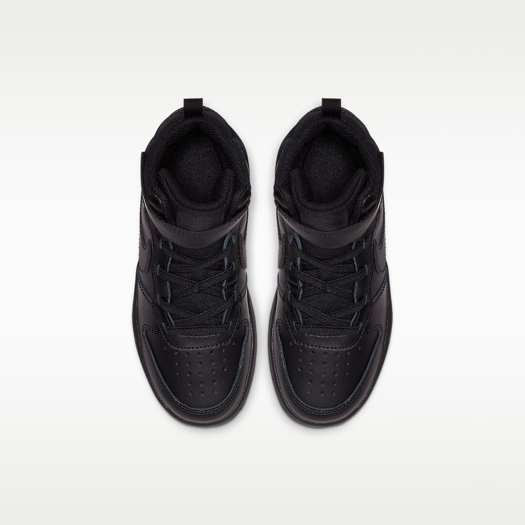 Nike Court Borough Mid 2 Little Kids' Shoes - Black/Black/Black