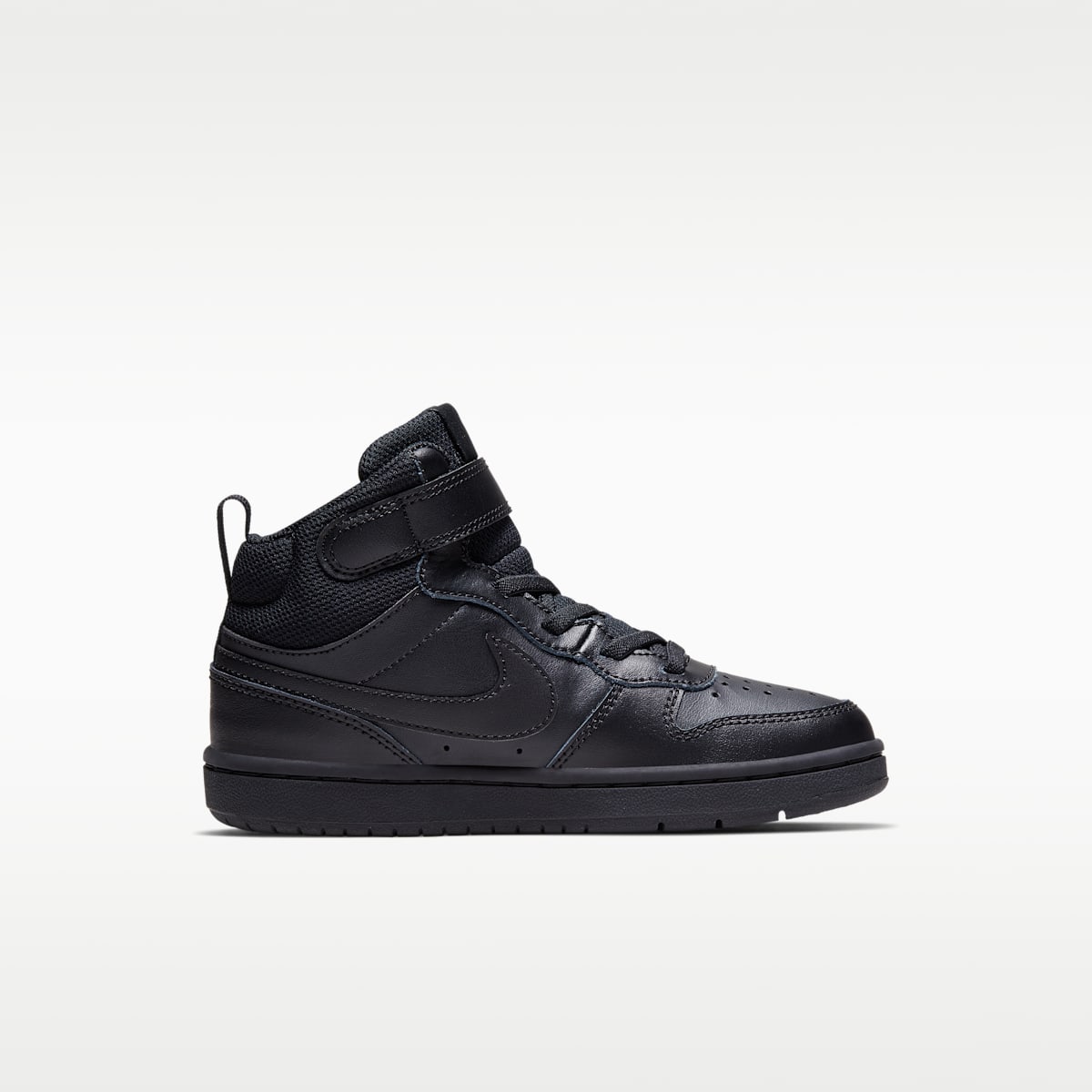 Nike Court Borough Mid 2 Little Kids' Shoes - Black/Black/Black