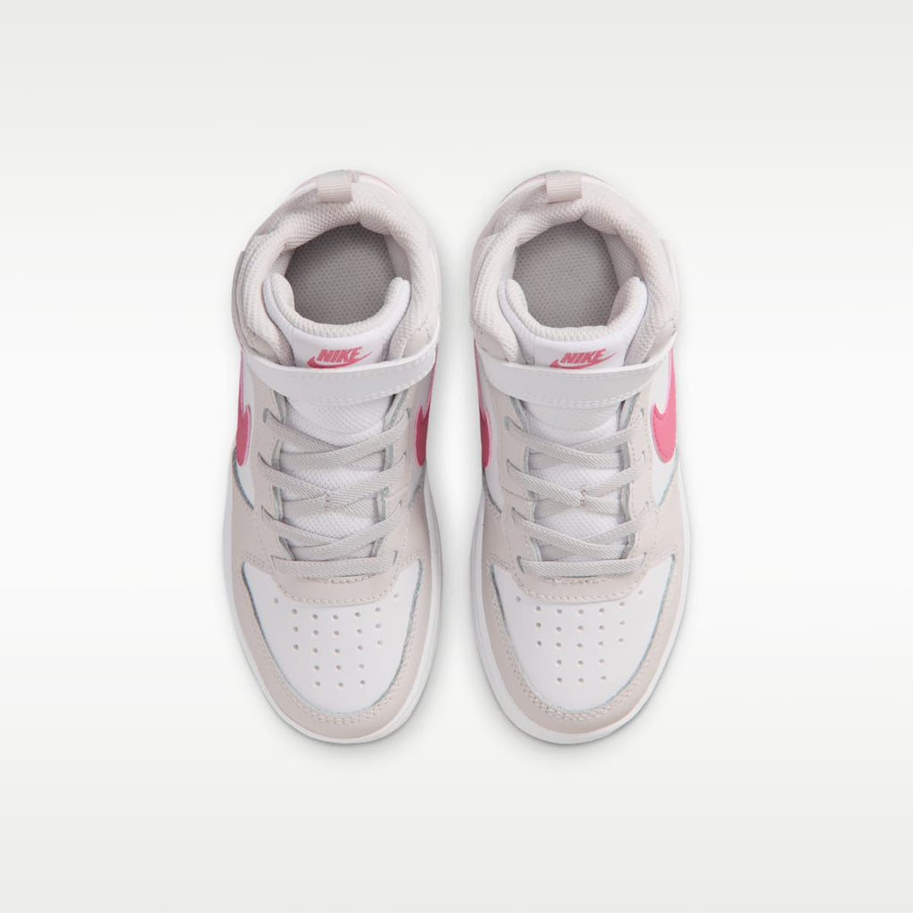 Nike Court Borough Mid 2 Little Kids' Shoes - White/Vast Grey/White/Peony