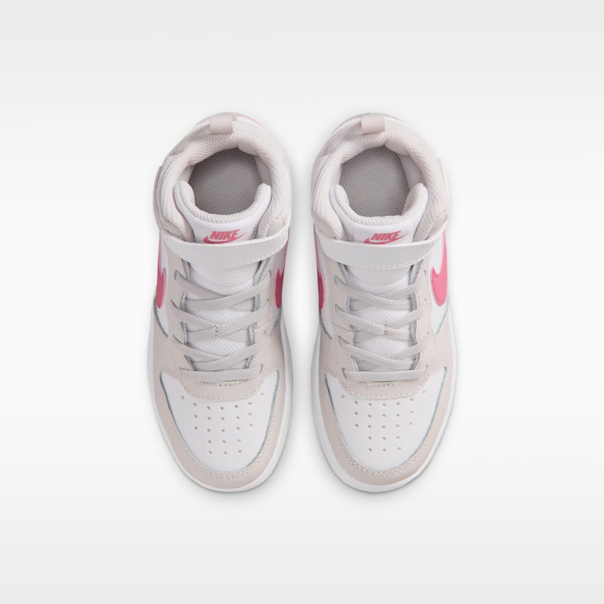 Nike Court Borough Mid 2 Little Kids' Shoes - White/Vast Grey/White/Peony