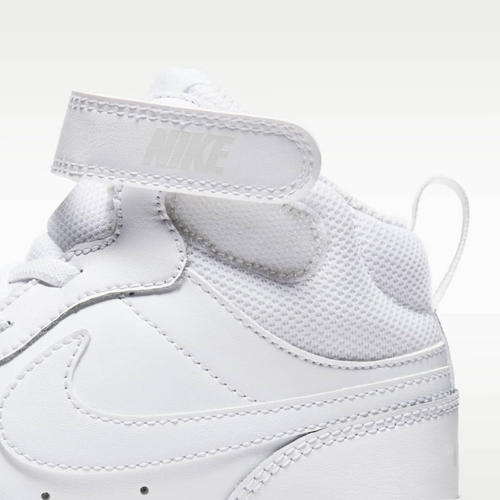 Nike Court Borough Mid 2 Little Kids' Shoes - White/White/White