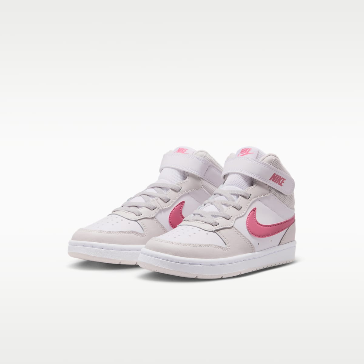 Nike Court Borough Mid 2 Little Kids' Shoes - White/Vast Grey/White/Peony