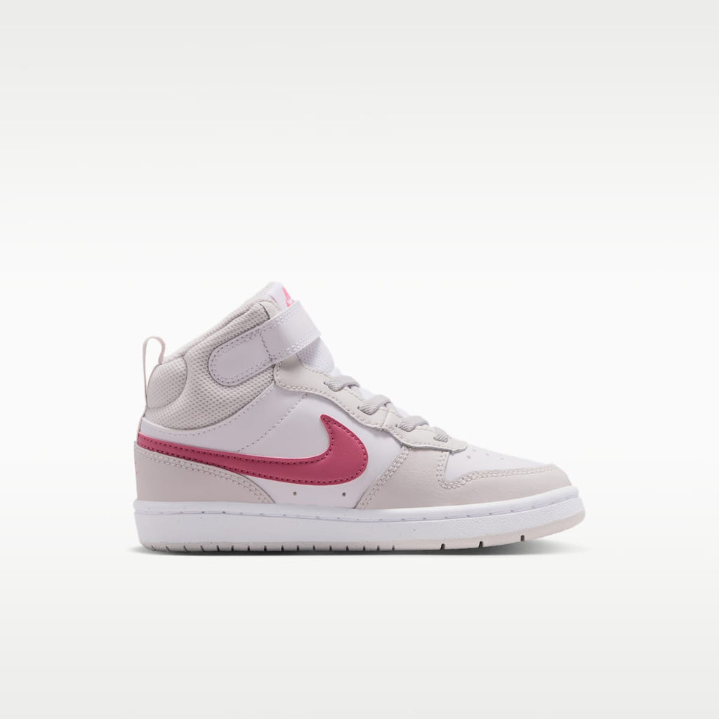 Nike Court Borough Mid 2 Little Kids' Shoes - White/Vast Grey/White/Peony