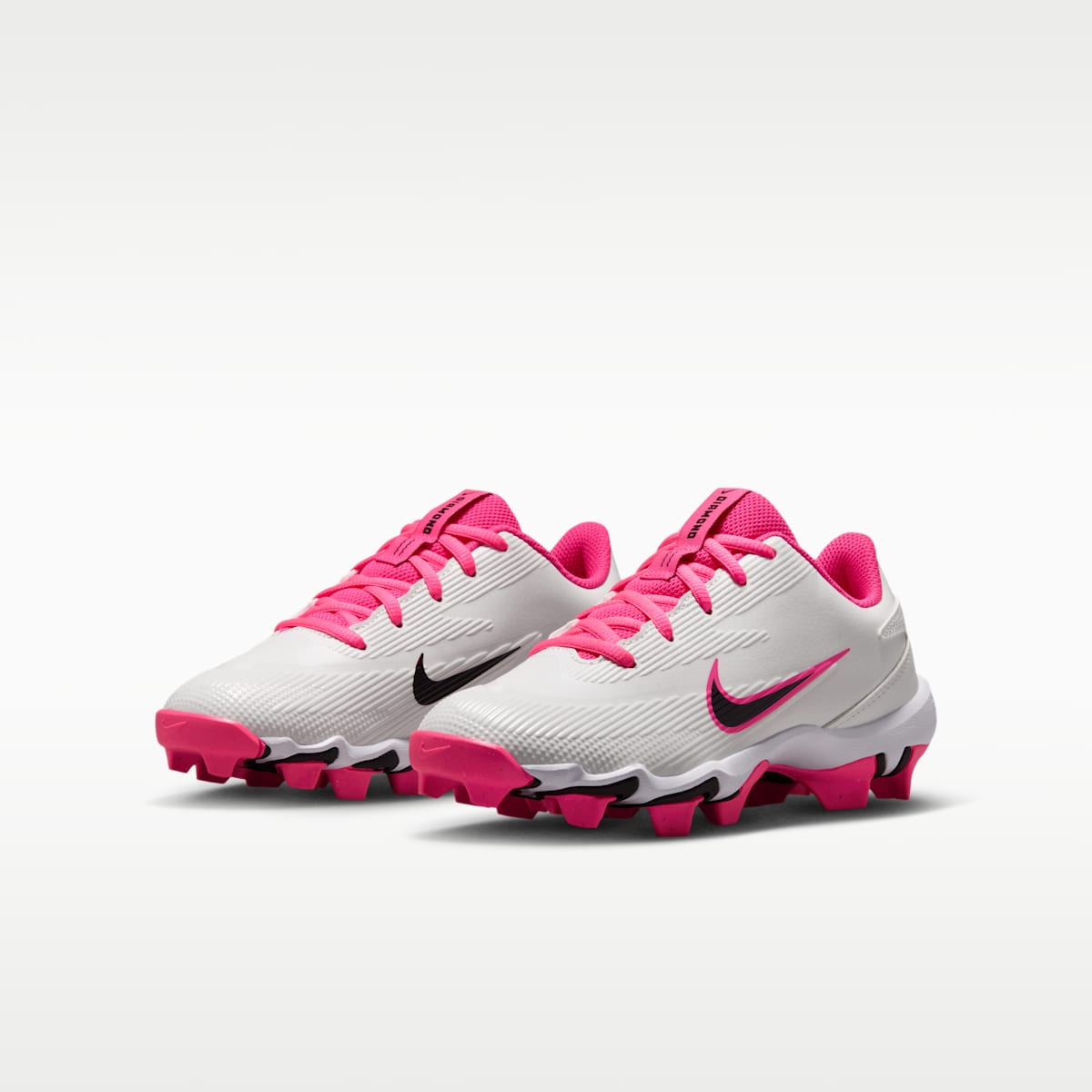 Diamond Clutch Big Kids' Softball Cleats - Summit White/Hyper Pink/Black