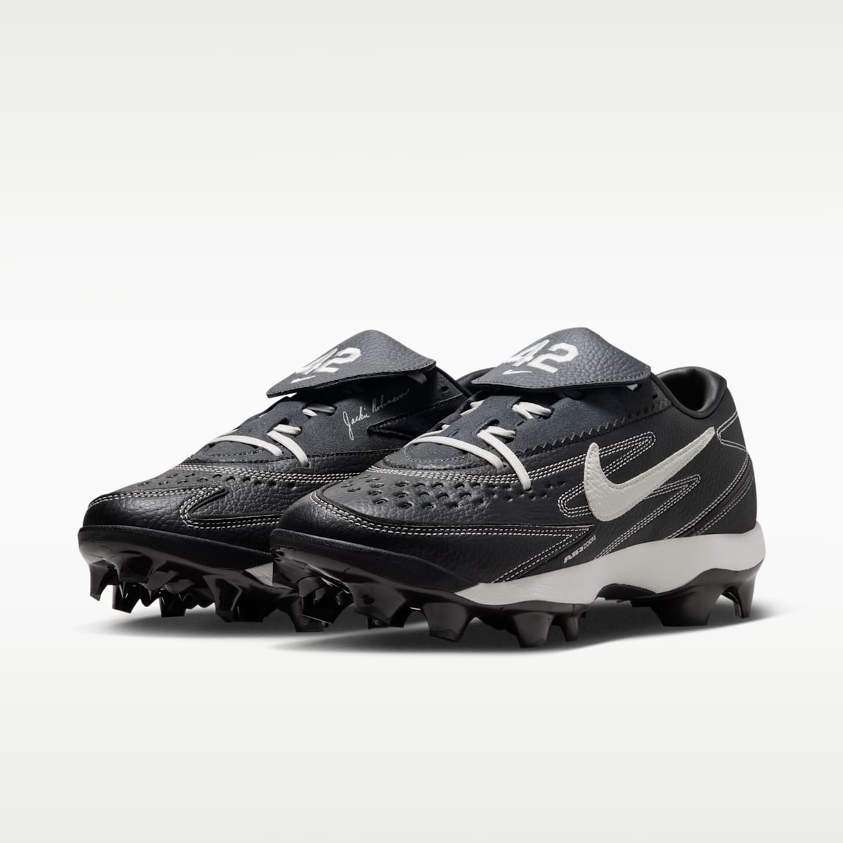 Nike Diamond Standout MCS "Jackie Robinson Day" Baseball Cleats - Black/Medium Ash/Velvet Brown/Pale Ivory - Image 5