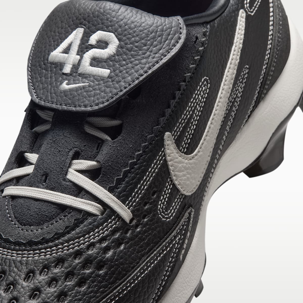 Nike Diamond Standout MCS "Jackie Robinson Day" Baseball Cleats - Black/Medium Ash/Velvet Brown/Pale Ivory - Image 8