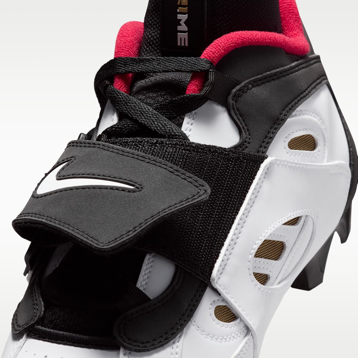 Nike Diamond Turf 2 Football Cleats - Black/Prime Red/Metallic Gold/White - Image 8