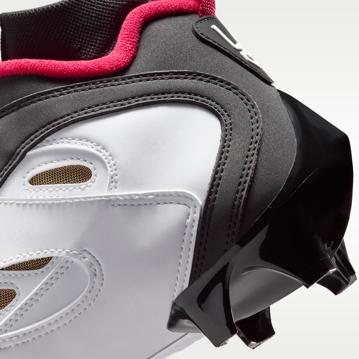 Nike Diamond Turf 2 Football Cleats - Black/Prime Red/Metallic Gold/White - Image 9