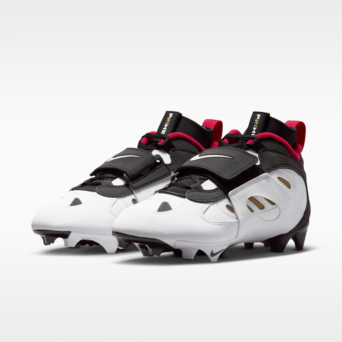 Nike Diamond Turf 2 Football Cleats - Black/Prime Red/Metallic Gold/White - Image 5