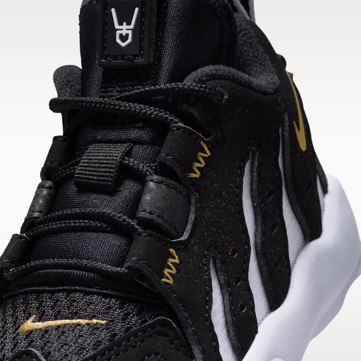 Nike DT Max '96 Low Baby/Toddler Shoes - Black/White/Metallic Gold - Image 7