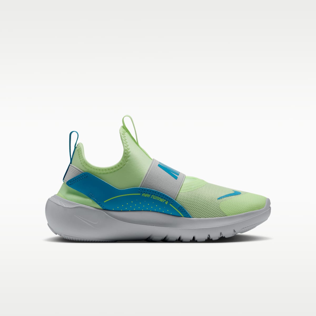 Nike Flex Runner 4 Big Kids' Running Shoes - Barely Volt/Light Current Blue/Photon Dust/Lemon Venom