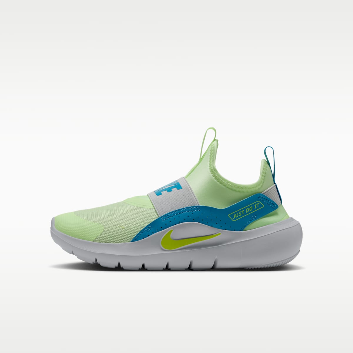 Nike Flex Runner 4 Big Kids' Running Shoes - Barely Volt/Light Current Blue/Photon Dust/Lemon Venom