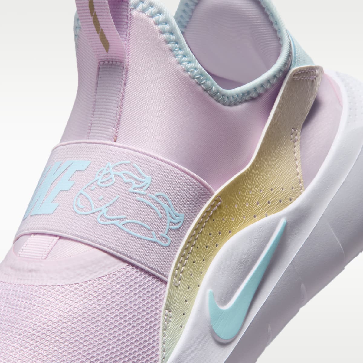 Nike Flex Runner 4 Big Kids' Running Shoes - Bleached Lilac/White/Glacier Blue