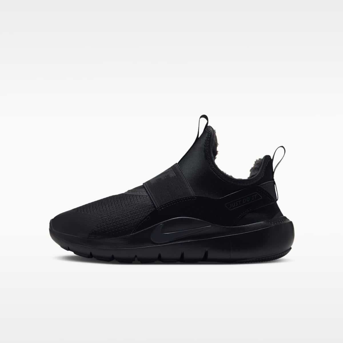 Nike Flex Runner Warm Big Kids' Running Shoes - Black/Black/Dark Smoke Grey