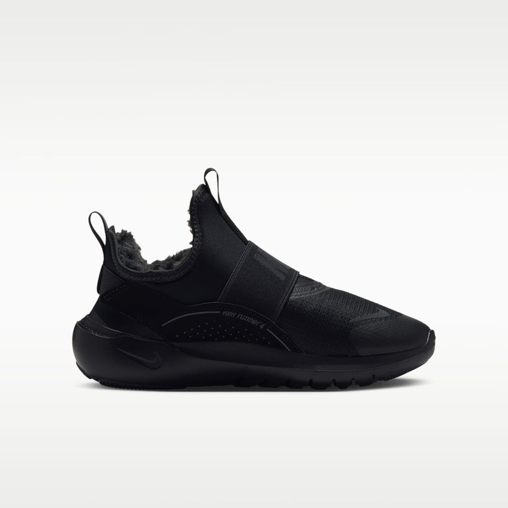 Nike Flex Runner Warm Big Kids' Running Shoes - Black/Black/Dark Smoke Grey