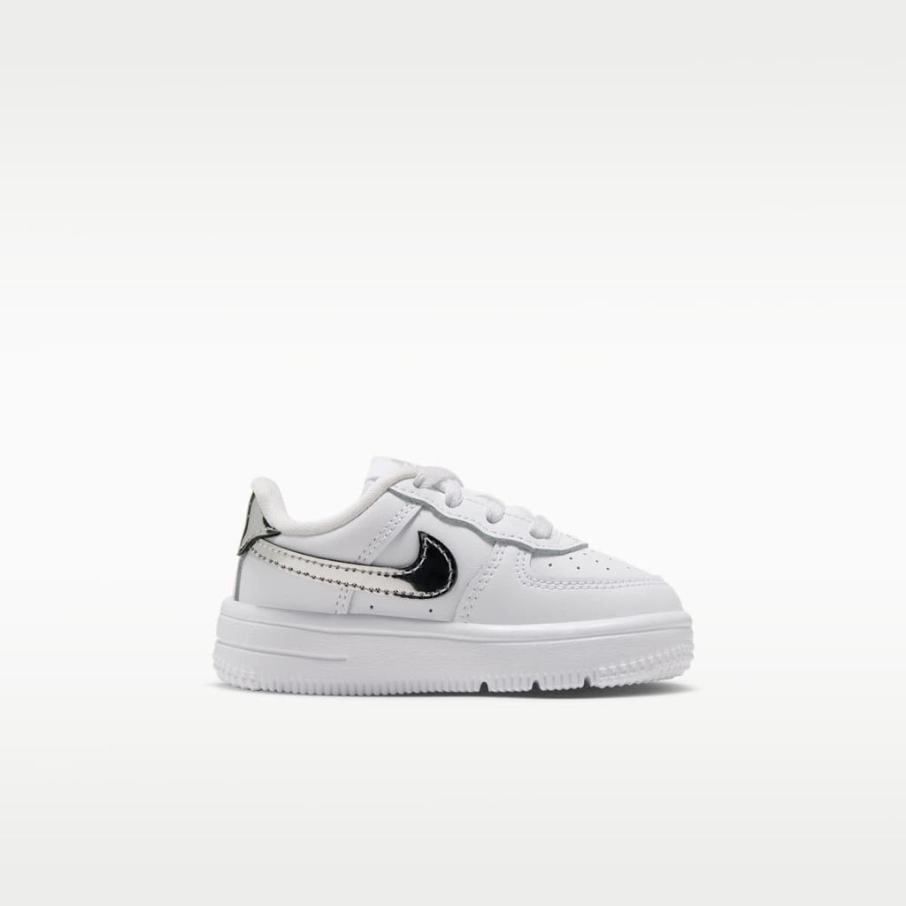 Nike Force 1 Low Baby/Toddler Shoes - White/Metallic Silver