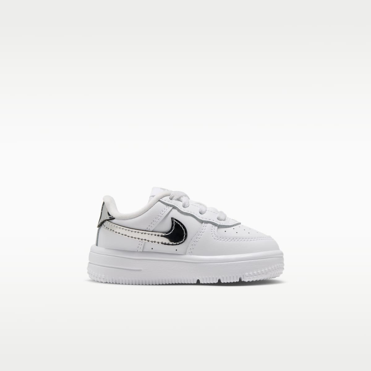 Nike Force 1 Low Baby/Toddler Shoes - White/Metallic Silver