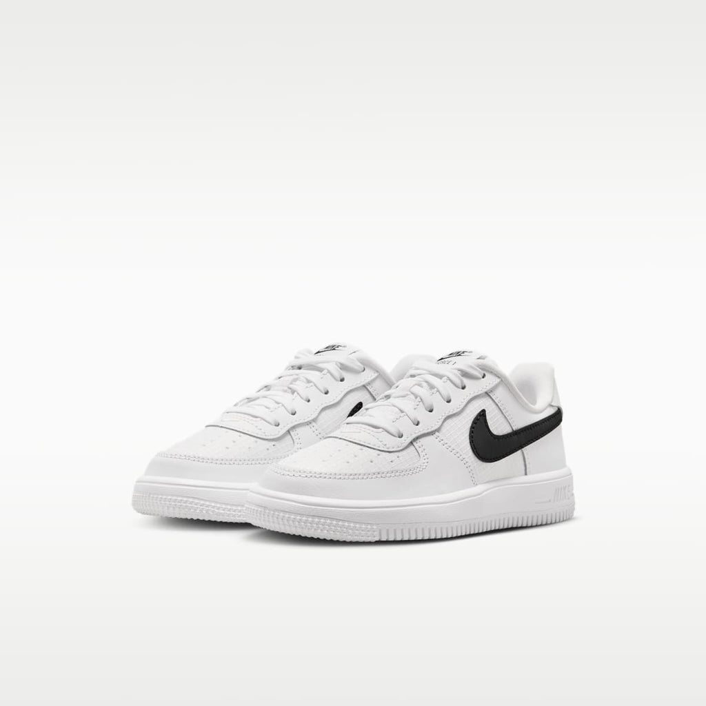 Nike Force 1 Low Tech Little Kids' Shoes - White/White/Black