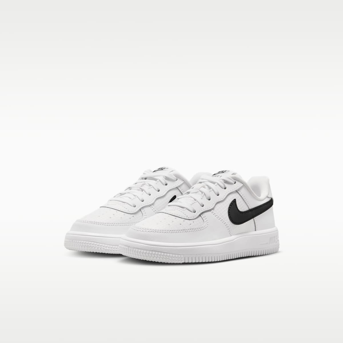 Nike Force 1 Low Tech Little Kids' Shoes - White/White/Black