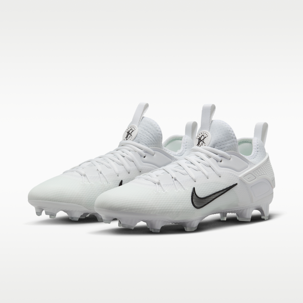 Women's Nike Huarache 9 Elite Low LAX Lacrosse Cleats - White/White/Black