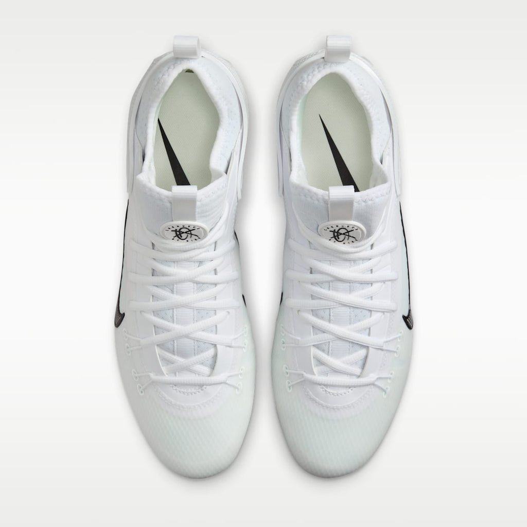 Nike Huarache 9 Elite Low LAX Lacrosse Cleats - White/White/Black - Image 4