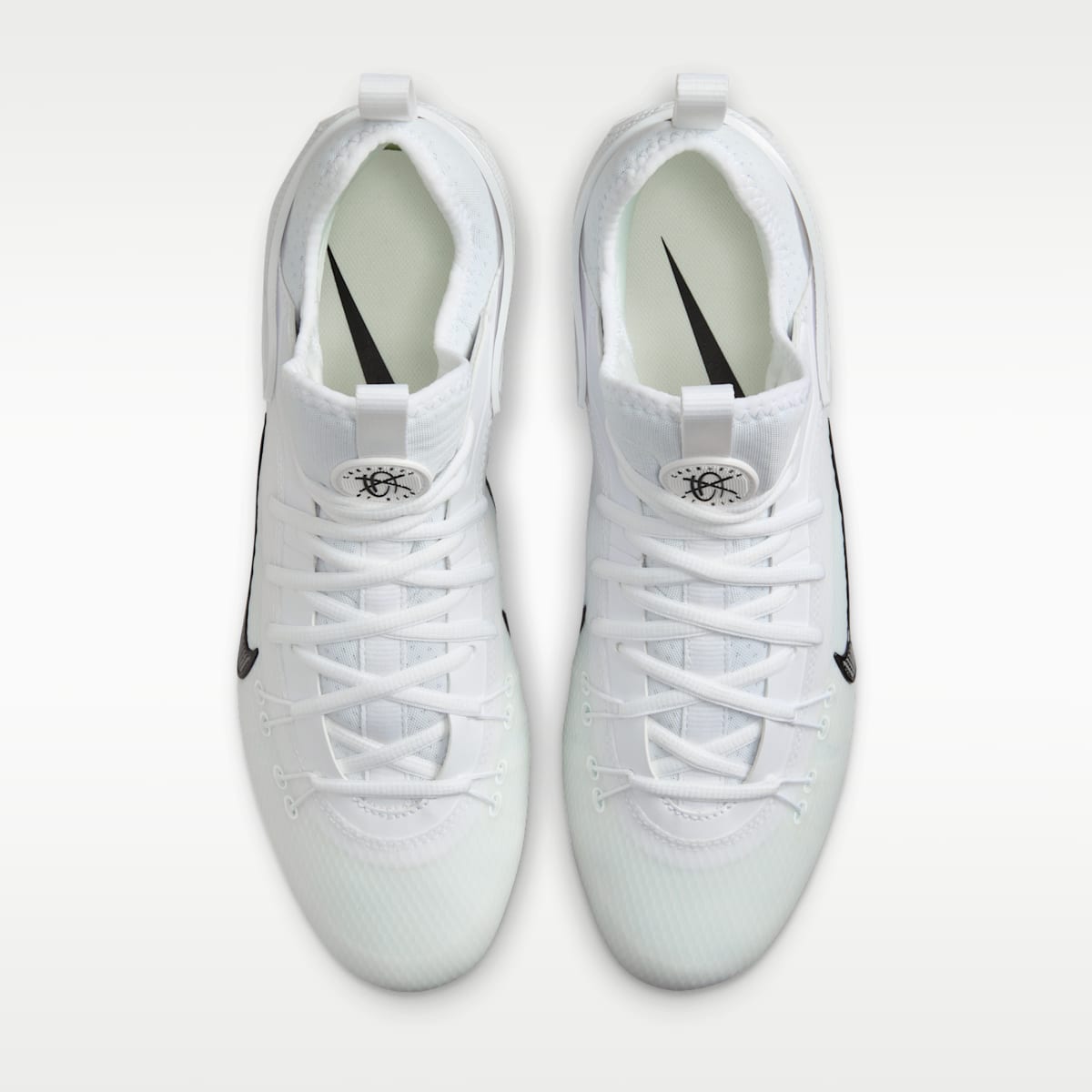 Nike Huarache 9 Elite Low LAX Lacrosse Cleats - White/White/Black - Image 4