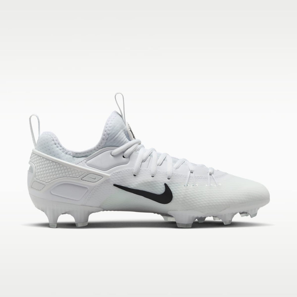 Nike Huarache 9 Elite Low LAX Lacrosse Cleats - White/White/Black - Image 3