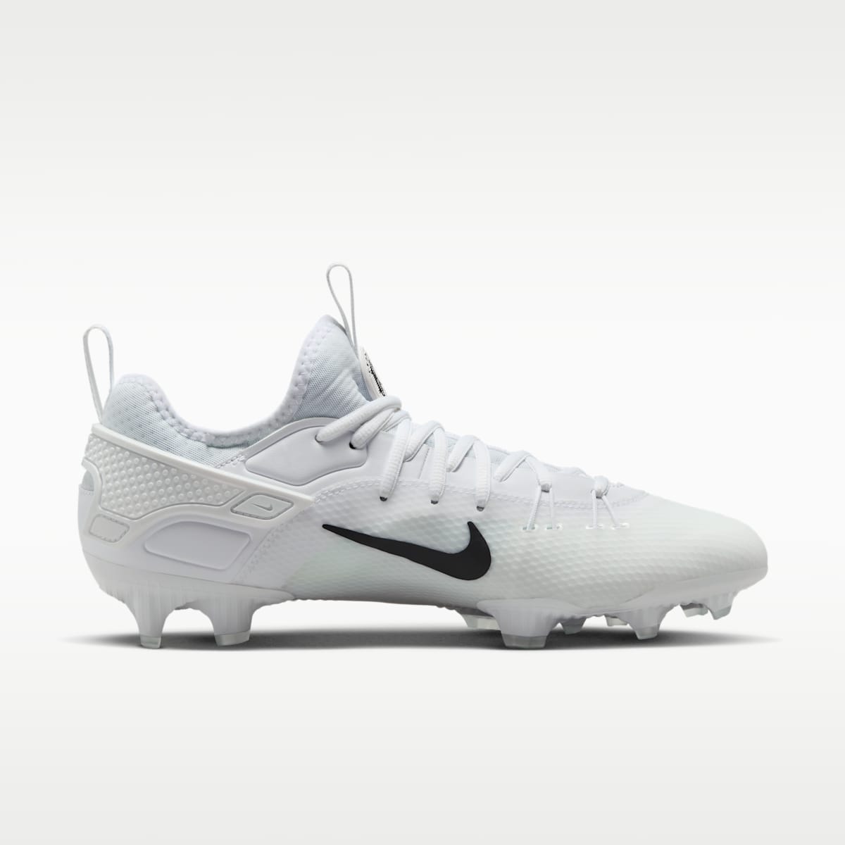 Nike Huarache 9 Elite Low LAX Lacrosse Cleats - White/White/Black - Image 3