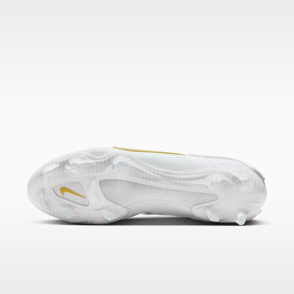 Nike Huarache 9 Elite Low LAX Lacrosse Cleats - White/White/Metallic Vivid Gold - Image 2